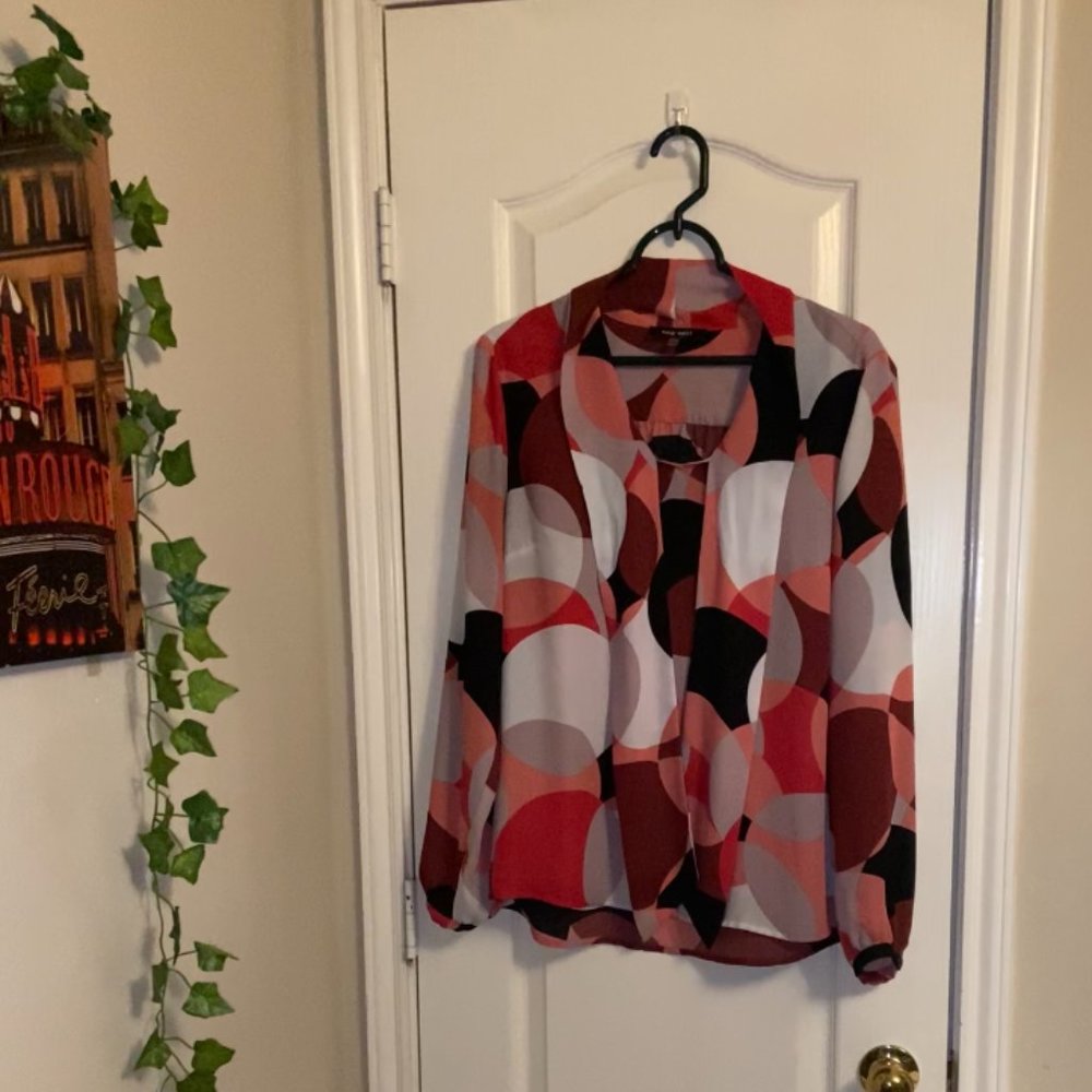 Nine West Polka Dot Blouse, Size L